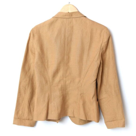 Vintage DKNY Women’s Camel 100% Linen Blazer Jacket Size 8 - Picture 8 of 16